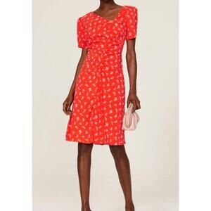 Love Whit Dress Rent The Runway Orange Floral Midi Size Medium Comfort